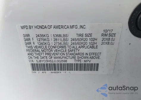 2018 Acura Mdx Technology Package Acurawatch Plus Pkg из США, поврежденный, VIN 5J8YD3H52JL002598